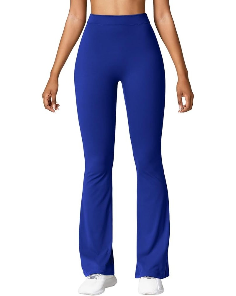 Womens Flare Yoga Pants with Pockets Wide Leg Leggings Comfy High Waisted Long Pants Casual Bootcut Pants 6-blue $8.06 Pants