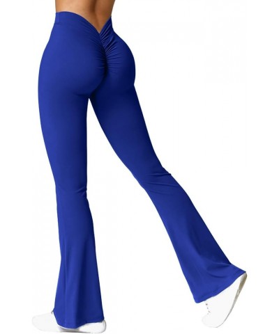 Womens Flare Yoga Pants with Pockets Wide Leg Leggings Comfy High Waisted Long Pants Casual Bootcut Pants 6-blue $8.06 Pants