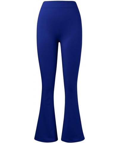 Womens Flare Yoga Pants with Pockets Wide Leg Leggings Comfy High Waisted Long Pants Casual Bootcut Pants 6-blue $8.06 Pants