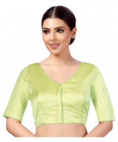 Holi Eid Gifts,V-Neck Blouses for Women Sarees,Readymade, (B213-P) Pista-213 $22.50 Blouses