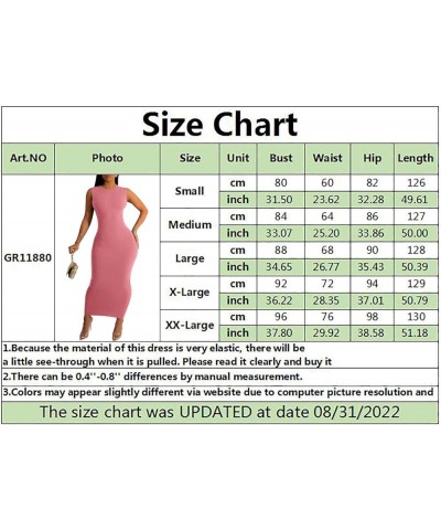 Women's Basic Round Neck Sleeveless Ribbed Bodycon Maxi Dress Casual Summer Tank Top Long Dresses A-pink $16.95 Dresses