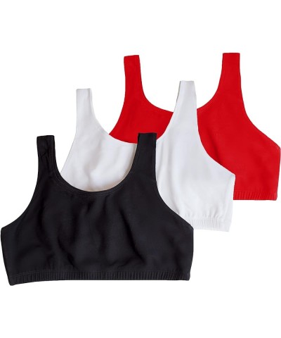 Women's Built Up Tank Style Sports Bra Red Hot/White/Black $8.80 Lingerie