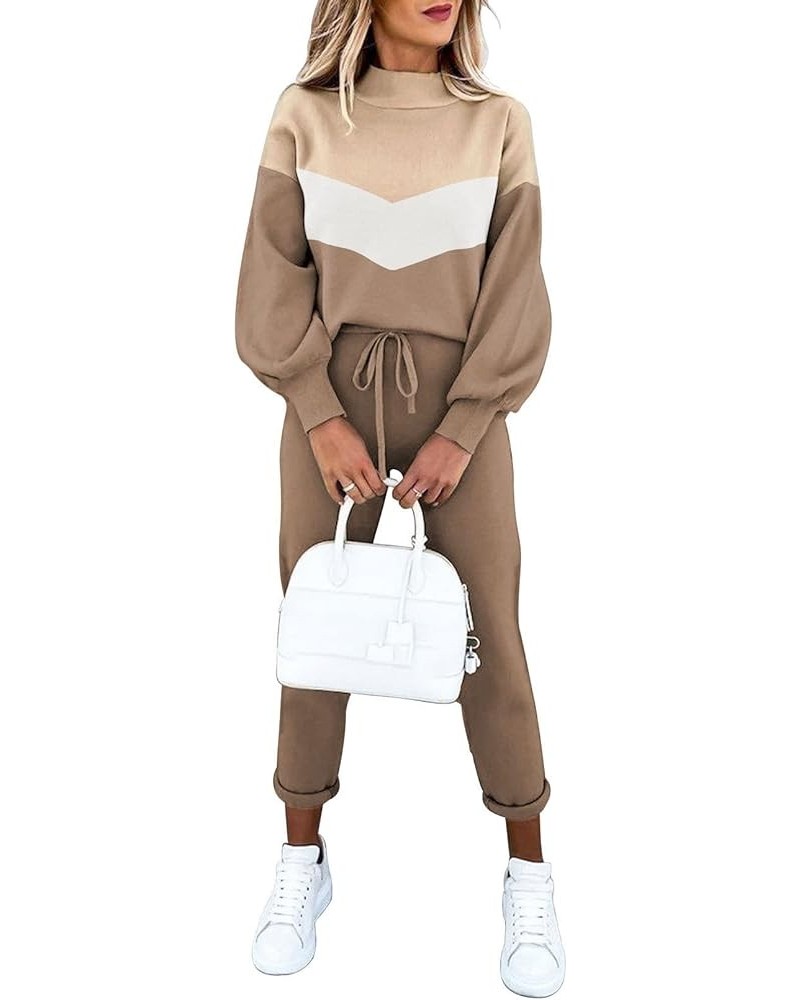 Women's 2 Piece Tracksuit Outfits Sets Pullover Sweatshirt Jogger Pants Sweatsuit Beige $18.40 Activewear