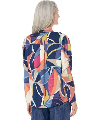 Women's Plus Size Jigsaw Leaf Top Pink Multi $32.12 Blouses