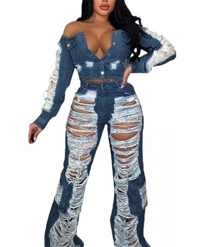 KELYWELL Women Loose Ripped Butt Lifting Jeans High Waist Baggy Denim Pants Distressed Wide Leg Jeans Y2K Jeans X-Large Dark ...