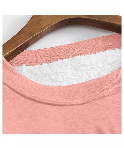 Women's Winter Warm Sherpa Lined Fleece Crewneck Sweatshirt Fleece Tops for Women Pullover Loungewear Tunic Tops 06-pink $8.8...