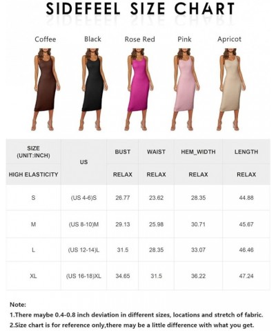 Womens 2024 Summer V Neck Knit Midi Dress Sleeveless Ribbed Sexy Bodycon Club Sweater Dress Apricot $17.48 Dresses