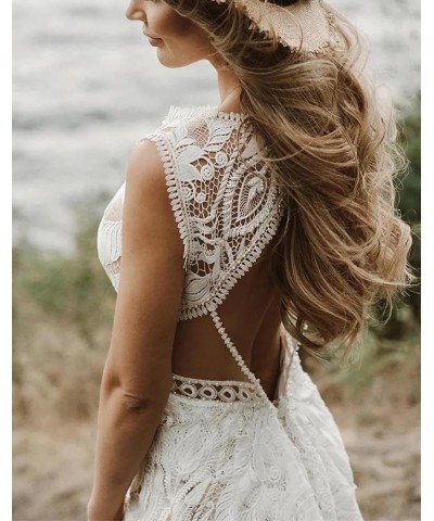 Women's Lace Boho Wedding Dresses for Bride Plus Size Long Beach Mermaid Bridal Dress Bohemian Wedding Gowns Ivory3 $65.10 Dr...