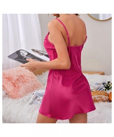 Lingerie for Women, Full Slips Lace Chemise Nightgown Sleeveless Camisole Slip Dress Sleepwear Babydoll Nightwear Hot Pink $8...