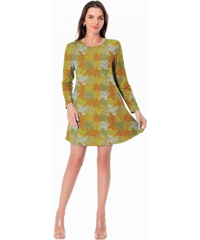 Halloween Women's Long Sleeve Pocket Dress Retro Spiral $10.06 Dresses