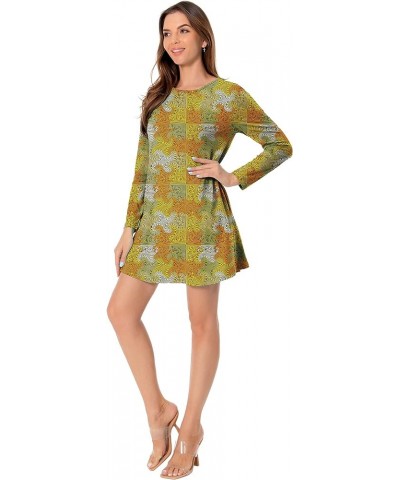 Halloween Women's Long Sleeve Pocket Dress Retro Spiral $10.06 Dresses