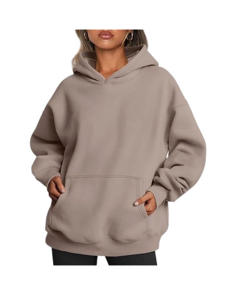 Women's sweatshirts Womens Oversized Hoodies Fleece Sweatshirts Long Sleeve Sweaters Pullover Fall Clothes with Pocket Khaki ...