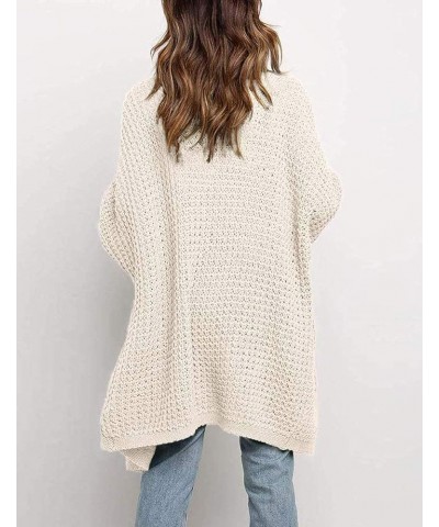 Women's Oversized Long Batwing Sleeve Cardigan Waffle Knit Sweater Coat Beige $23.21 Sweaters