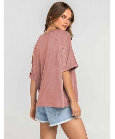 Women Oversized T-Shirt Summer Casual Loose Fit Short Sleeve Basic Tops Workout Gym Tee Shirt Heather Pink $10.00 T-Shirts