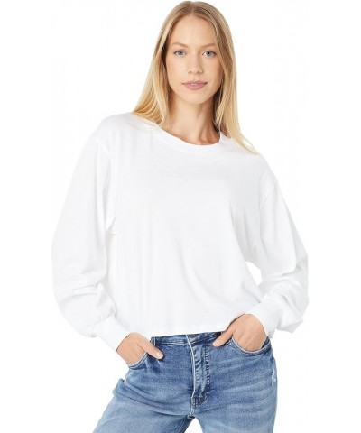 Women's Long Sleeve Cropped Shirt, Main Stage Cropped Tee White $11.26 T-Shirts