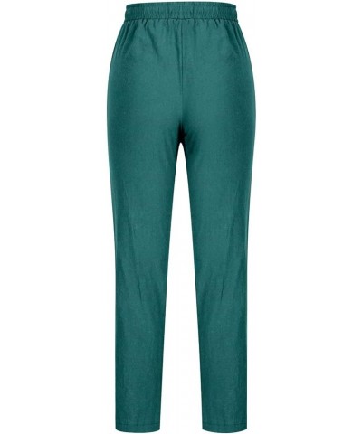 Women Wide Leg Business Pants Baggy High Waist Belted Elastic Long Trousers with Pockets Lounge Casual Straight Pant Light Bl...