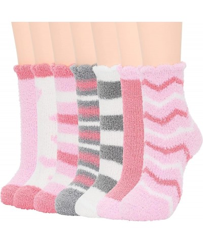 Womens Fuzzy Socks Winter Warm Fluffy Socks Athletic Outdoor Sports Socks Pink Series $7.64 Socks