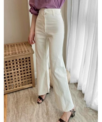 Wide Leg Jeans for Women High Waisted Stretch Casual Work Baggy Denim Pants Trousers 2023 White $11.44 Jeans