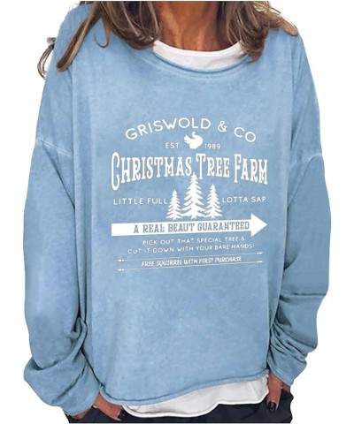 Crew Neck Sweatshirts for Women Trendy Griswold Christmas Tree Farm Print Hoodies Casual Plus Size Long Sleeve Pullover Tops ...