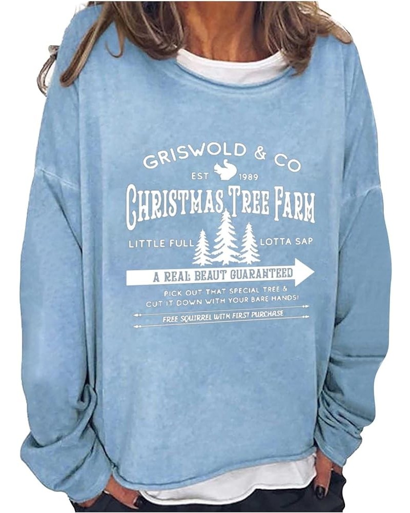 Crew Neck Sweatshirts for Women Trendy Griswold Christmas Tree Farm Print Hoodies Casual Plus Size Long Sleeve Pullover Tops ...