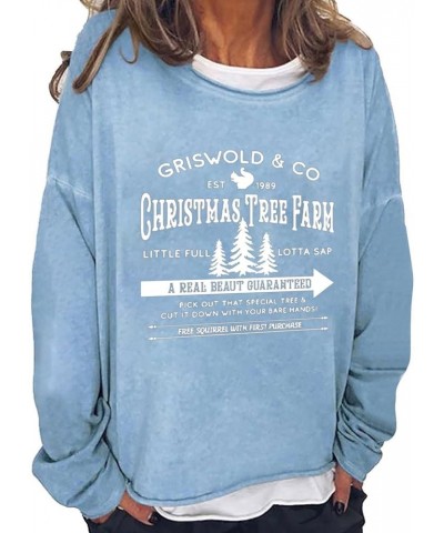 Crew Neck Sweatshirts for Women Trendy Griswold Christmas Tree Farm Print Hoodies Casual Plus Size Long Sleeve Pullover Tops ...