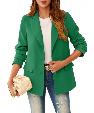 Women's Casual Blazers Long Sleeve Lapel Open Front Work Office Bussiness Warm Blazer Jackets A-green $28.04 Blazers