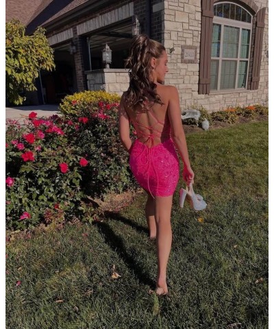 Sequin Lace Tight Homecoming Dresses for Teens Spaghetti Straps V Neck Short Prom Dress Mini Cocktail Gown Burnt Orange-b $23...