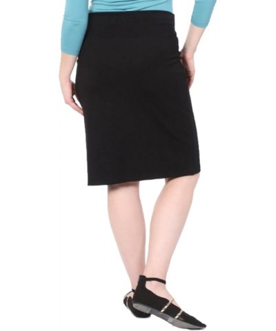 Modest Knee Length Pencil Skirt for Women in Lightweight Cotton Spandex White $14.10 Skirts