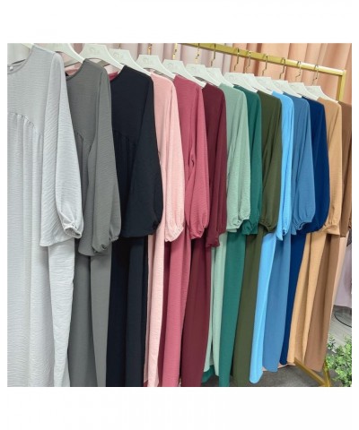 Women Muslim Dress Ramadan Prayer Garment Abaya Dubai Islam Eid Crepe Balloon Sleeve African Turkey Robe Without Hijab Lightg...