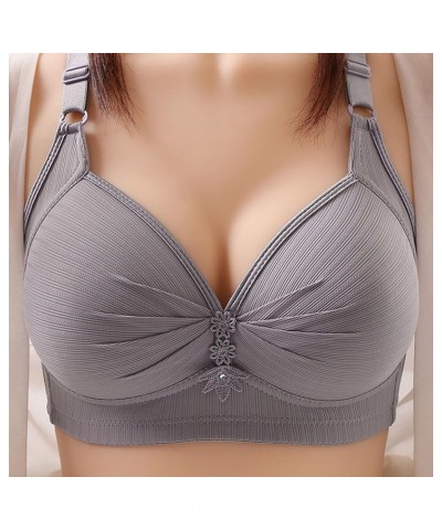 Plus Size Snap Front Bra for Women Comfort Breathable Skin-Friendly Bras No Underwire Soft Cotton Bras Everyday Bra 2pc 01-gr...