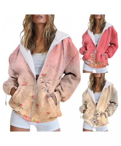 Winter Coats for Women Womens Zip up Hoodies Long Sleeve Fall Oversized Sweatshirts Fleece Jacket with Pockets P-c $10.73 Tops