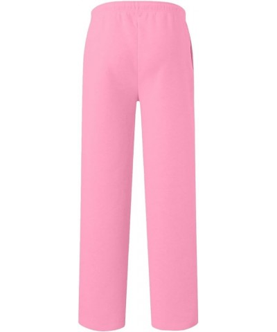 Wide Leg Sweatpants for Women Baggy Fleece High Waisted Joggers with Pockets Comfy Drawstring Lounge Sweat Pants B-pink $9.51...