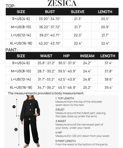 Women's 2 Piece Outfits Sweater Set Long Sleeve Mock Neck Knit Pullover Top High Waist Pant Tracksuit Lounge Sets Black $19.7...