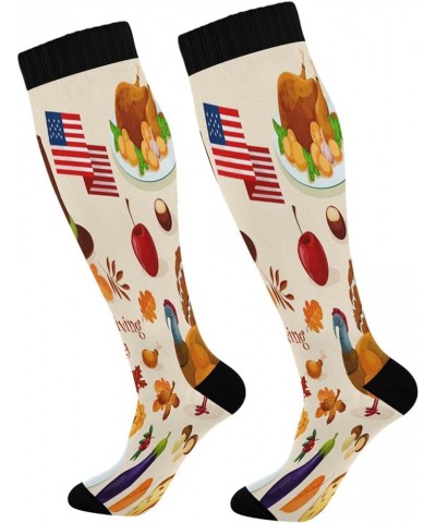 Christmas Gnomes Compression Socks Women Men Knee High Stockings for Sports,Running,Travel 1Pair Tarte Tatin $8.50 Activewear