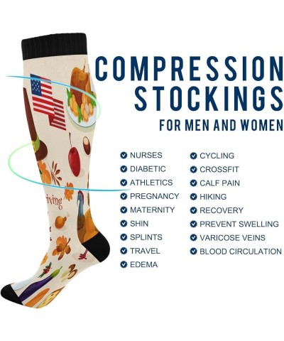 Christmas Gnomes Compression Socks Women Men Knee High Stockings for Sports,Running,Travel 1Pair Tarte Tatin $8.50 Activewear