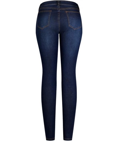 Women's Trendy Colored Distressed Skinny Jeans Blue Denim1 $16.83 Jeans