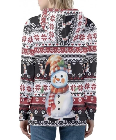 Women Fashion Hoodies Zip up Plus Size Sweatshirts with Front Pocket Oversized Christmas Snowman $9.00 Hoodies & Sweatshirts