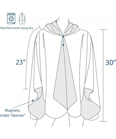 Womens Rain Cape Poncho Coat Waterproof with Hood Reversible Fine Art Tiffany "Dragonfly $42.90 Coats