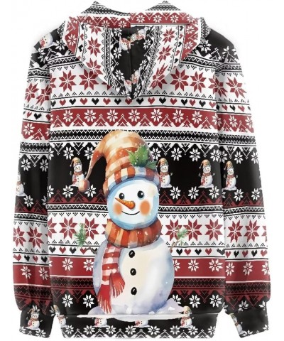 Women Fashion Hoodies Zip up Plus Size Sweatshirts with Front Pocket Oversized Christmas Snowman $9.00 Hoodies & Sweatshirts