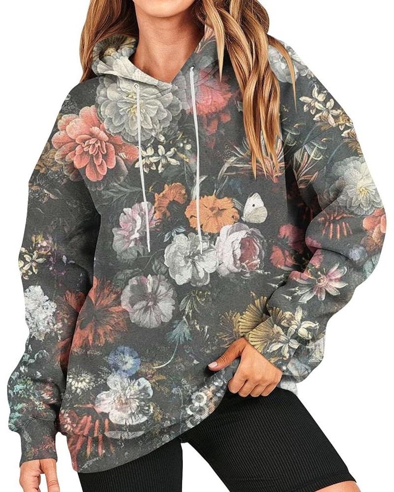 Women's Camo Hoodie Maple-Leaf flower Print Oversized Sweatshirt Fleece Hooded Sweatshirts Retro Classic Pullovers Orange-7 $...