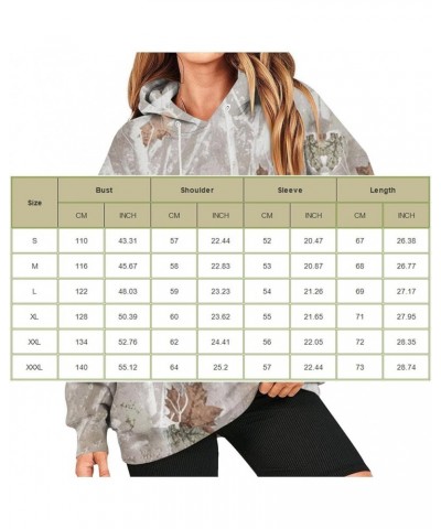 Women's Camo Hoodie Maple-Leaf flower Print Oversized Sweatshirt Fleece Hooded Sweatshirts Retro Classic Pullovers Orange-7 $...