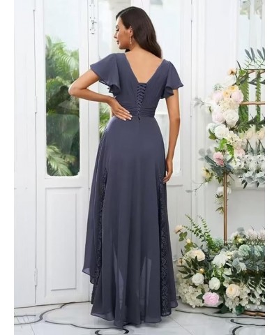 Tea Length Mother of The Bride Dresses for Wedding Lace Chiffon Bridesmaid Dresses with Sleeve 815 Ice Blue $28.60 Dresses