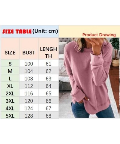 Long Sleeves Shirts for Women Crewneck Pullover Tops Casual Cotton Blouse Loose Tunic T Shirt Trendy Sweatshirt Tees A-dark G...