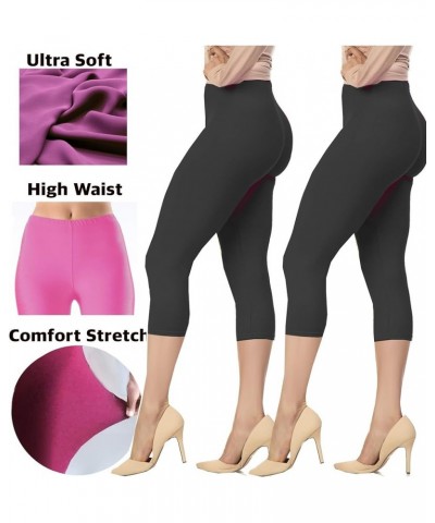 | Extra Soft Capri Leggings with Design | Variety of Prints | One Size Black (Two-pack) $6.15 Leggings