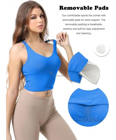 Women's Racerback Sports Bras High Impact Support Activewear Yoga Tank Tops Workout Fitness style 2 Wirefree Bras_deepskyblue...