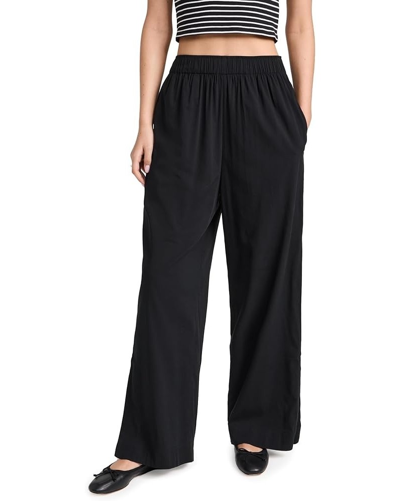 Women's Drawstring Wide-Leg Pants True Black $28.48 Pants