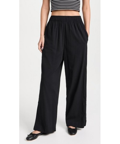 Women's Drawstring Wide-Leg Pants True Black $28.48 Pants