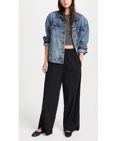 Women's Drawstring Wide-Leg Pants True Black $28.48 Pants