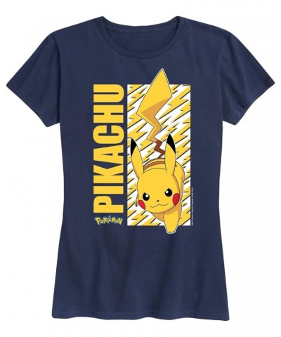 Pokémon - Best of Pikachu Women's Short Sleeve Graphic T-Shirts Pikachu Lightning Bolts - Navy $12.50 T-Shirts