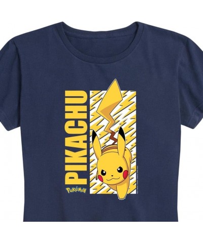 Pokémon - Best of Pikachu Women's Short Sleeve Graphic T-Shirts Pikachu Lightning Bolts - Navy $12.50 T-Shirts